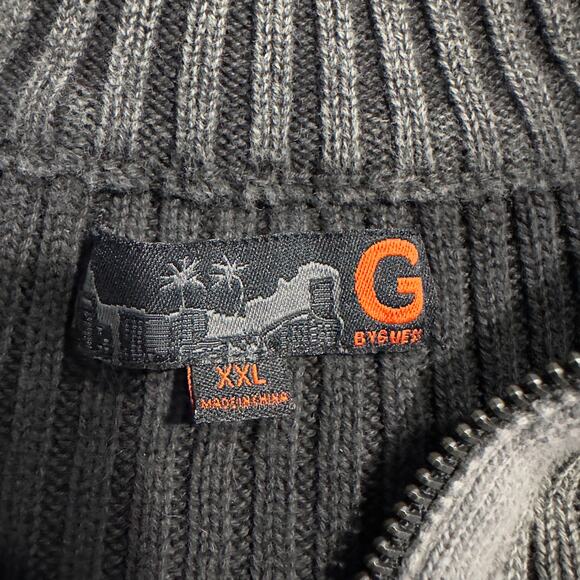 G by Guess Ribbed Long Sleeve Zip-Up Cardigan Gray Women's Size XXL - Picture 5 of 7